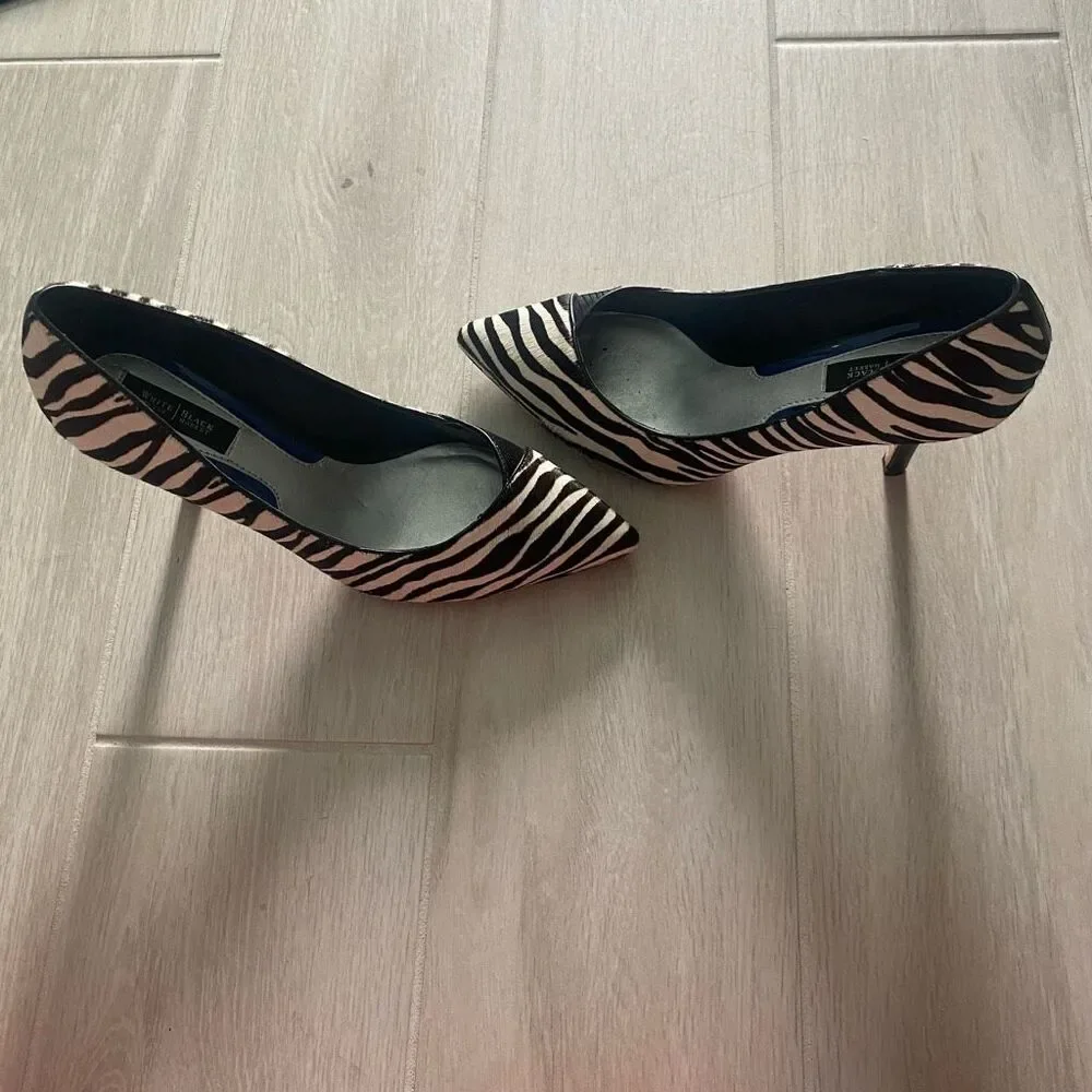 White House Black Market Zebra Size 8 Heels